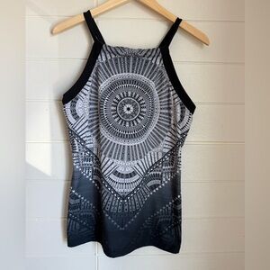 Prana Black and Gray Mandala Tank Halter Top